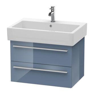 Duravit Duravit X-large Mueble De Pared 6342, 2 Cajones, 650mm Para Vero, Color (frente/cuerpo): Laca De Alto Brillo Stone Blue - Xl634204747