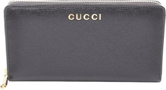 Gucci Pre-owned Gucci Leather Logo Zip Long Wallet Ladies CP4F0PFQD3696IW0