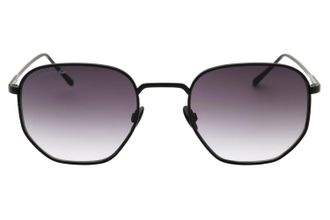 Lacoste L198SN Gradient Lens Metal Hexagon Sunglasses - Black