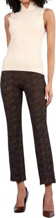 Avenue Montaigne Womens Glitz Crop Flare Pants In Brown Multi Boucle