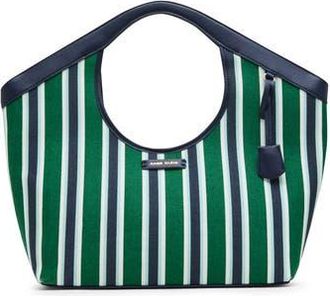 Anne Klein Stripe Large Tote Bag with Pouch in Navy at Nordstrom Rack