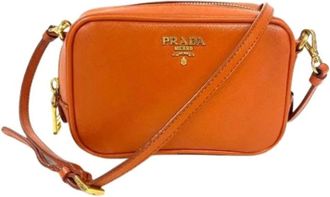 Prada Pre-owned Vintage Schoudertas - Dames - Vintage Schoudertas - Oranje - ONE Size - Leer - Vintage