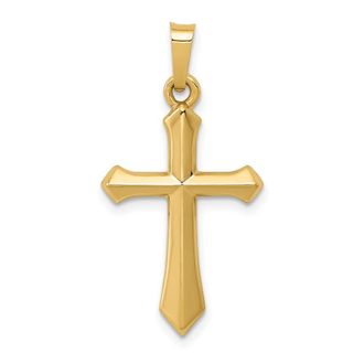 Diamond2Deal 14k Yellow Gold Polished Cross Pendant