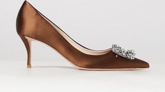Roger Vivier Efflorescence Satin Court Shoes with Jewel Buckle and Mid Heel
