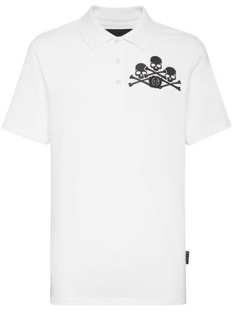 Philipp Plein Polo con stampa - Bianco