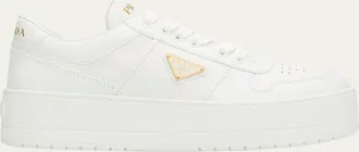 Prada Downtown Platform Leather Sneakers