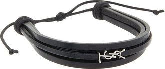 Saint Laurent Cassandre Multi-Strand Leather Bracelet