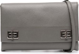 Prada Pre-owned Womens Leather Crossbody Adjustable Strap - Grey - One Size