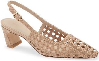 Stuart Weitzman Stassi Woven Slingback Pump in Adobe Brown at Nordstrom, Size 4.5