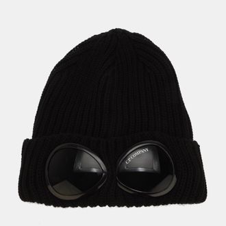 C.P. Company Accessoires C.P. Company Extrafine Merino Wool Goggle Beanie in Black