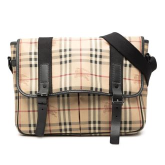 Burberry Pre-owned Burberry Haymarket Check Coated Canvas Messenger Bag Unisex MB6LX8CBDSGVEXIH