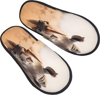 Generic Animal Rhino Women Men Sliders Soft House Slippers Non-Slip House Shoes For Indoor Outdoor Winter L