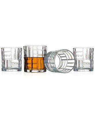 Godinger Set Of 4 Mosaic Double Old Fashion Glasses