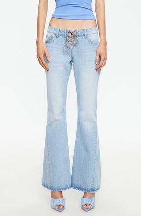 Lioness Richie Flare Jeans in Light Denim at Nordstrom, Size X-Large