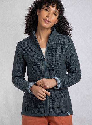 Weird Fish Sontee Full Zip Macaroni in Navy at Nordstrom, Size 12