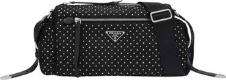 Prada Schoudertas met Studs - Dames - Schoudertassen - Zwart - ONE Size - Nylon - Tassen