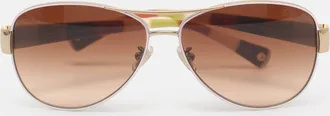 Coach Multicolor Brown Gradient Hc7003 L012 Kristina Aviator Sunglasses