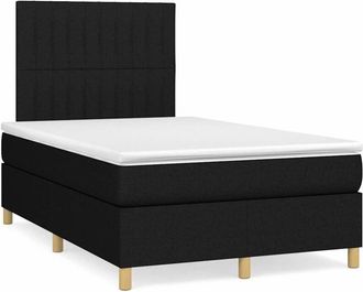 vidaXL Cama Box Spring Con Colch&oacute;n Tela Negro 120x190 Cm Vidaxl