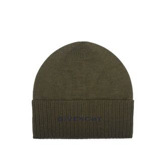Givenchy Mens Wool Logo Hat - Green - One Size