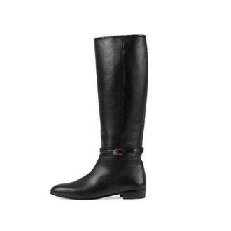 Gucci (WMNS) Gucci Knee High Leather Boots Black 658889-BKO00-1000