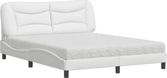 vidaXL Vidaxl - Letto Con Materasso Bianco 160x200 Cm In Similpelle