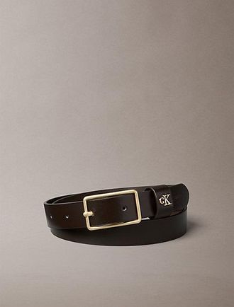 Calvin Klein Leather Monogram Hardware Belt