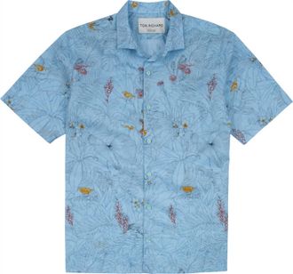 Tori Richard Mens Manu Garden Short Sleeve Shirt In Blue