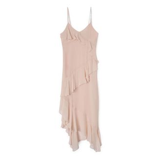 Motivi Midi jurk met ruches - Dames - Feestkleedjes - Roze - M - Polyester - Kleedjes