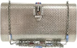 Gucci Pre-owned Metalen Clutch - Dames - Vintage Clutch - Grijs - ONE Size - Vintage