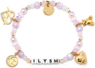 Little Words Project ILYSM Beaded Stretch Bracelet in White at Nordstrom, Size Small