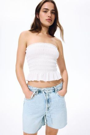 H&M Denim Shorts in Light Denim Blue at Nordstrom, Size 14