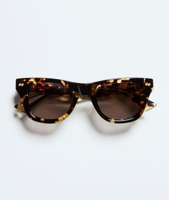 Bottega Veneta Dizzy Squared Sunglasses - Brown - Unisex - U