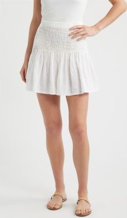 Bella Dahl Pintuck Linen Miniskirt in White at Nordstrom, Size X-Small