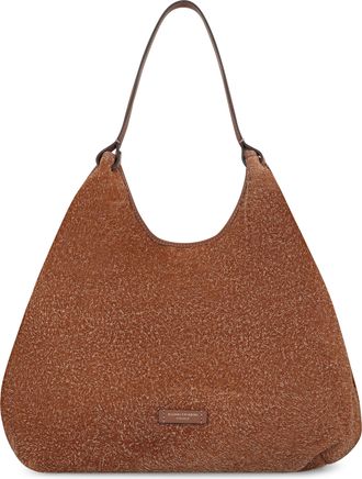 Gianni Chiarini Womens Dua Suede Handbag Beige Cowhide Handbags Hand Bags