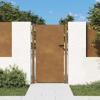 Berkfield Home Garden Gate 105x205 cm Corten Steel in Brown