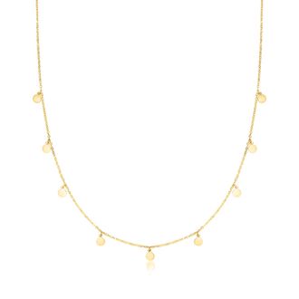 Canaria Canaria Italian 10kt Yellow Gold Mini Disc Station Necklace