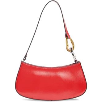 Staud Staud Womens Ollie Leather Shoulder Bag, Cherry