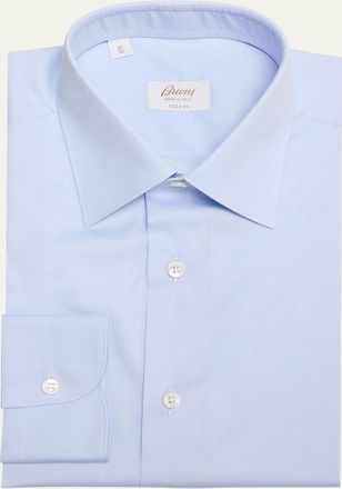 Brioni Mens Brew Giza 45 Cotton Twill Dress Shirt