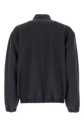 Prada Virgin Wool-Mohair Blend Bomber Jacket - Blue
