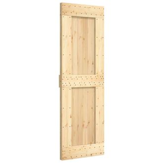 Berkfield Home Sliding Door with Hardware Set 70x210 cm Solid Wood Pine in Brown