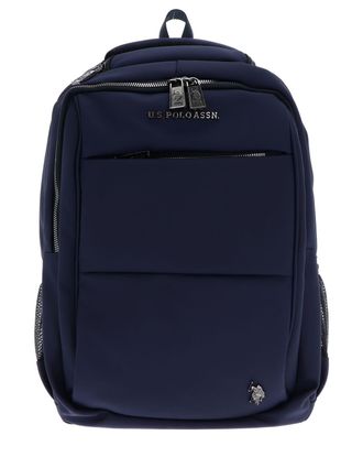 U.S.Polo Association Mens Navy Blue Backpack Travel Work Office Backpack, Blue, L
