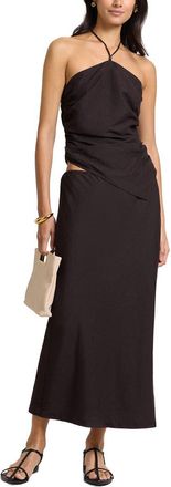 Onia Linen-Blend Midi Skirt