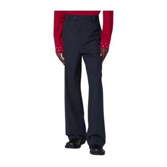 Namacheko Wide Trousers, male, Blue, M, Striped Wool Trousers