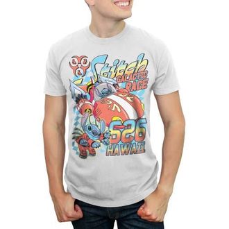 Lilo & Stitch Mens Lilo & Stitch Retro Galactic Race Poster Graphic T-Shirt in White at Nordstrom, Size Xxx-Large