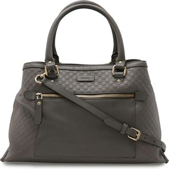 Gucci Microguccissima Gray Micro Gg Leather Handbag Shoulder Bag Tote Bag (Pre-Owned)