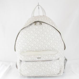 Dior White Canvas Leather Backpack (Pre-Owned)