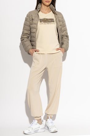 Emporio Armani T-shirt With Logo, Womens, Beige