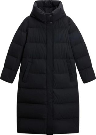 Woolrich Lange Gewatteerde Jas - Dames - Dons jassen - Zwart - L - Jassen