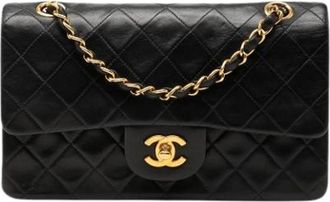 Chanel Pre-owned Vintage Quilted Double Flap Shoulder Bag - Dames - Vintage Schoudertas - Zwart - ONE Size - Leer - Vintage