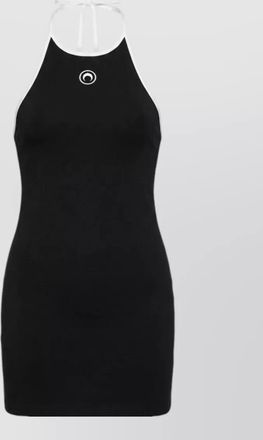 Marine Serre moon dress halter neckline tie back